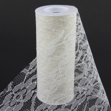 6"X10YD LACE RIBBON IVORY