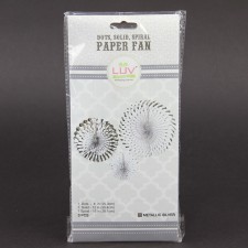 METALLIC PAPER FAN 3/SET