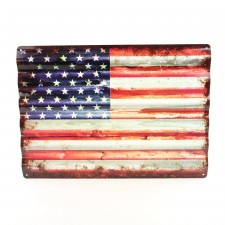 USA CORRUGATED METAL FLAG A4