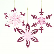 SNOWKFLAKE ORNAMENT PINK A4