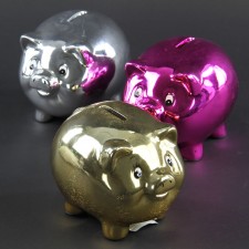 4.25"METALIC PIGGY BANK A4