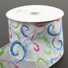 2.5"X10YD SHR WHT W/SWIRLS A4