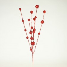 GLIT/BEAD BALL BUN.X6 RED
