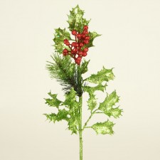 13.5"GLT.HOLLY/BERRY SPRAY