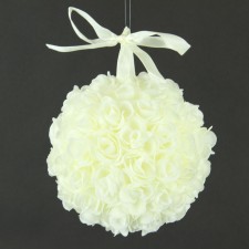 6"MINI ROSE BALL W/RIBBON