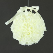 5"MINI ROSE BALL W/RIBBON