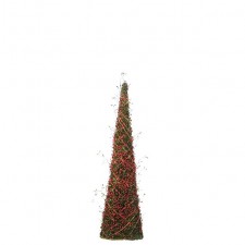 24" PINE OVAL CONE W/RED BRIE