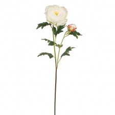 40" PEONY SPRAY W/7LVS WHITE