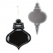 12"CHALKBOARD ORNA BLK/WHT