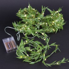 9'LED WILLOW GARLAND GREEN