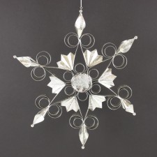 13.25" TIN/GLITTER SNOWFLAKE