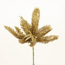 9" GLITTER PINE PICK GOLD