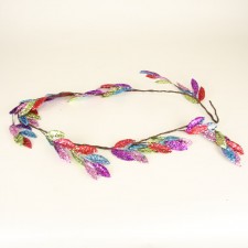 6' GLITTER LEAF GARLAND MULTI