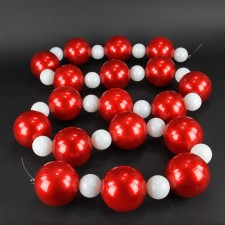 9'PEPPERMINT SNOWFALL GARLAND