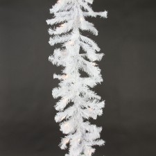 9' PINE GARLAND WHITE