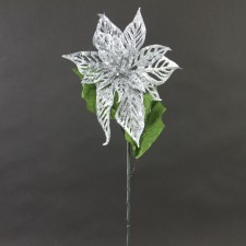 28"WOVEN/GLT.POINSETTIA SILVER