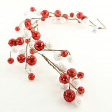 SEQUIN BALL GARLAND RED/WHT