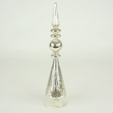 14" GLASS CONE A.SILVER