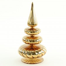 11"GLASS CONE TREE T/PC GOLD