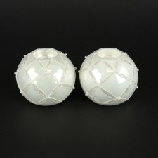 GLASS T-LITE HLDR 2/BX WHITE