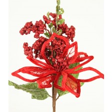 SHR/VLVT TUBE POINSETTIA PICK