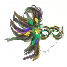 15.5"MARDIGRAS FEATHER MASK