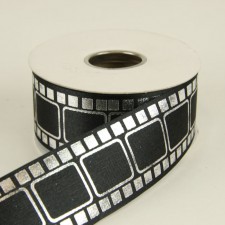 1 3/8" FILM BLACK/SILVER 25YD