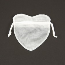 4"X3.5" HEART ORGANZA BAG X10