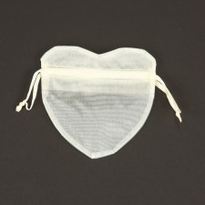 4"X3.5" HEART ORGANZA BAG X10