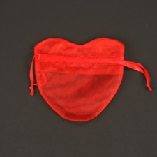 4"X3.5" HEART ORGANZA BAG X10