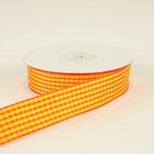 7/8" CHECKER 10YD ORANGE/YEL