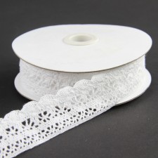1"X10YD CROCHET RIBBON WHT