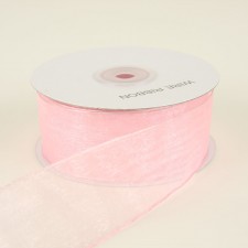 1.5" WIRED SHEER 25YD PINK
