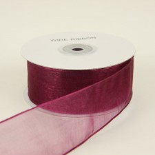 1.5" WIRED SHEER 25YD BURGUNDY