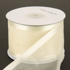 2.5"IV SHEER W/SATIN/WIRE 25YD