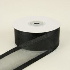 1.5" ORGANZA W/SATIN EDGE BLK