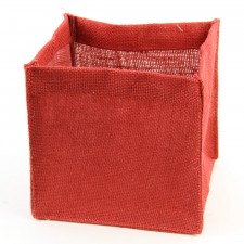 6"X6"X6" JUTE SQUARE RED
