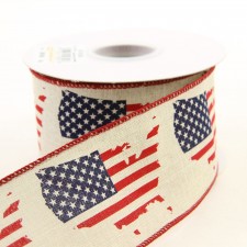 2.5"X10YD LINEN AMERICA MAP