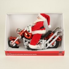 14"MUSICAL MOTOCYCLE SANTA