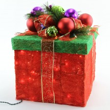 18"RED GIFT BOX W/BOW/100L S3