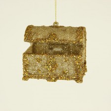 3"TREASURE CHEST ORN GOLD