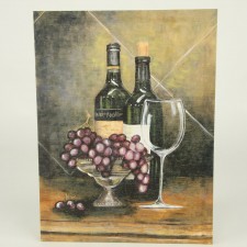16"X12"RED WINE 2BTTLS PAINTIN