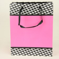 8"X4"X10"CUB HOUNDSTOOTH PINK