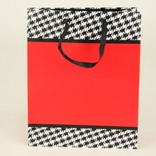 8"X4"X10"CUB HOUNDSTOOTH RED