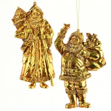 SANTA METALLIC ORN ASST A4