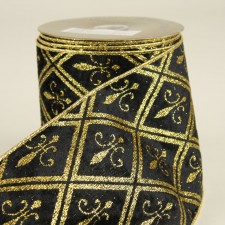 4"X10YD VEL/GLT DIAM FLEURDELI