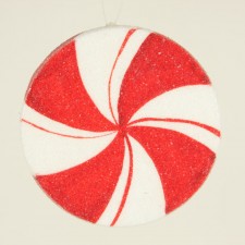 4.5"PEPPERMINT ORN RED/WHITE