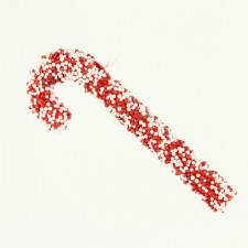 8"CANDY CANE W/BEADS/GLTR