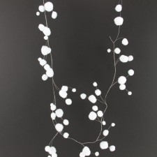 44"WIRE POM POM GARLAND WHITE