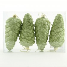 5.5"GLTR PINECONE ORNA 4PC/BX